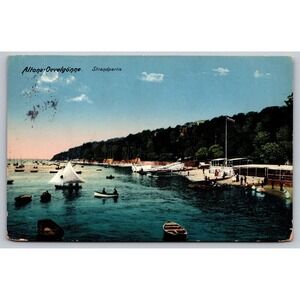 Vintage 1913 Altona-Oevelgönne Strandpartie Postcard Hamburg Germany Boats